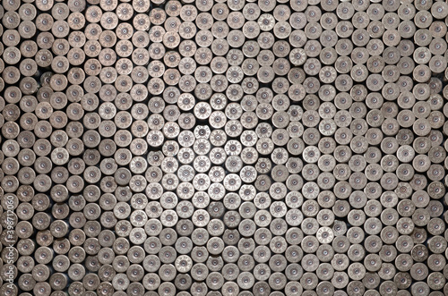 Murais de parede Pattern of 12 gauge cartridges for shotgun bullets