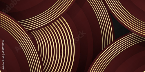 Abstract red gold vector background with stripes