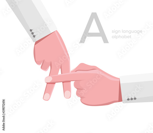 The letter 'A. Universal and Turkish handicapped hand alphabet letter A. Disabled hand. Hand tongue. Learning the alphabet, non-verbal deaf-dumb communication, expression gestures vector.