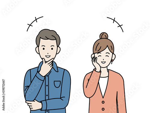 笑顔　喜ぶ　若い夫婦　バストアップ