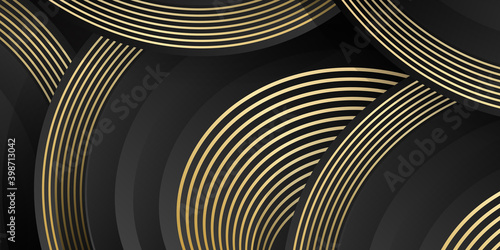 Golden circle abstract background
