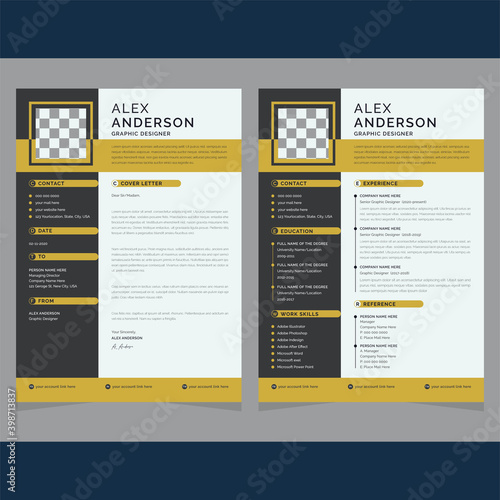 Creative clean colorful and modern Professional Resume template and Cover Letter