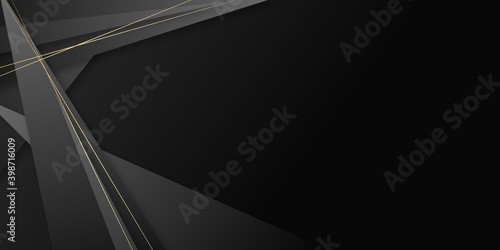 Modern luxury background vector overlap layer on dark and shadow black space with abstract style for design. graphic illustration Texture with line golden Sparkles glitters dots element decoration.