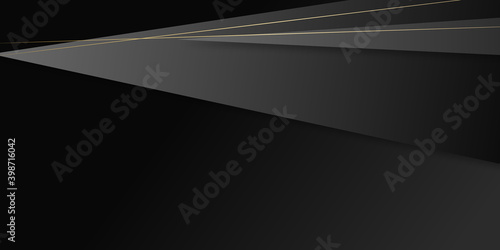 Modern black and gold abstract business background with golden lines