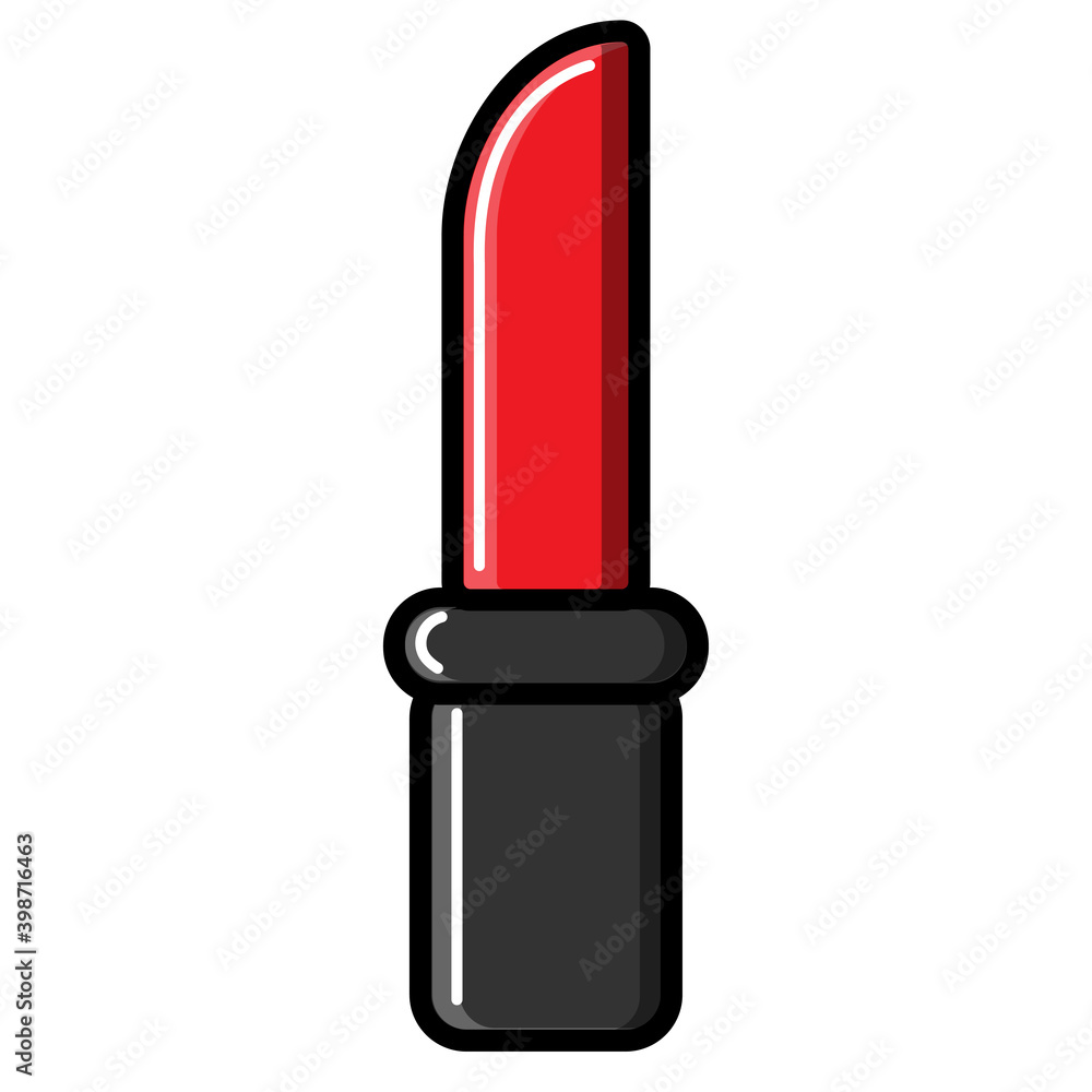 Small beautiful red lipstick for makeup and beauty guidance on the lips isolated on a white background. illustration Small beautiful red lipstick for makeup and beauty guidance on the lips isolated on a white background. illustration