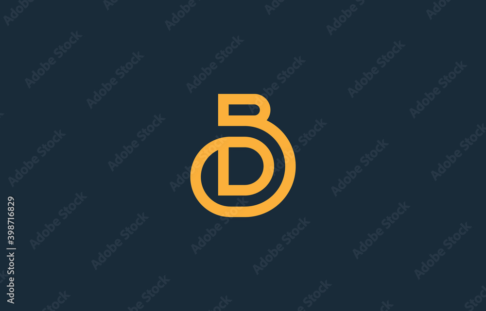 merged letter D with B, BD, DB logo design merged letter D with B, BD, DB logo design
