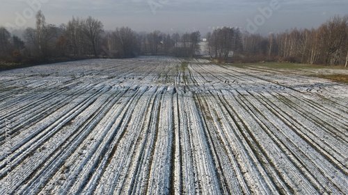 pierwszy śnieg na polu, Śląsk, Polska