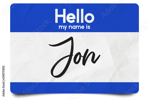 Obraz na płótnie Hello my name is Jon
