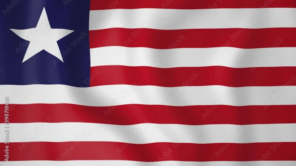Liberia animated flag. Seamless loop. 4K Liberia animated flag. Seamless loop. 4K