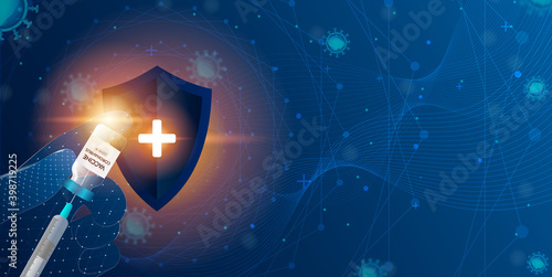 Try to develop the Vaccine for Covid-19. The coronavirus causes severe illness, Development for health innovation concept.