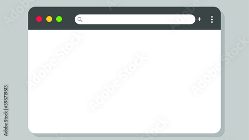 Simple web browser window on grey background