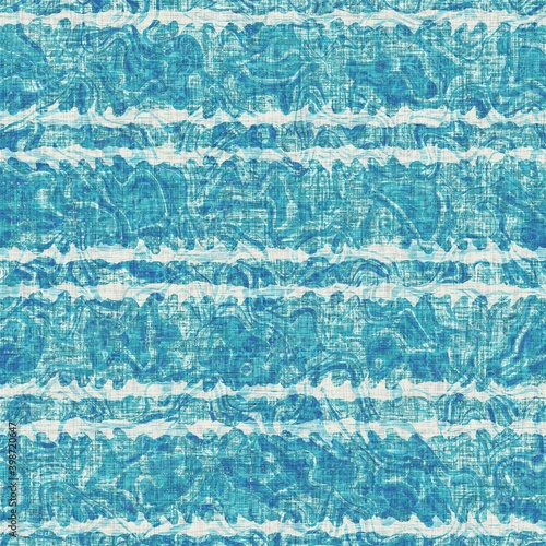 Teal blue stripe weathered grunge texture background. Summer coastal farmhouse living style home decor. Broken striped linen material. Worn turquoise dyed beach textile seamless line pattern.