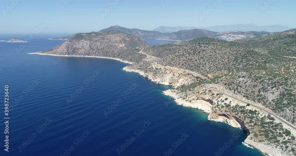 A beautiful view of Ölüdeniz / Oludeniz, Fethiye, Turkey. Pristine sea and attractive green Mediterranean landscape. Footage of the scene is taken up from a mountain. A beautiful view of Ölüdeniz / Oludeniz, Fethiye, Turkey. Pristine sea and attractive green Mediterranean landscape. Footage of the scene is taken up from a mountain.