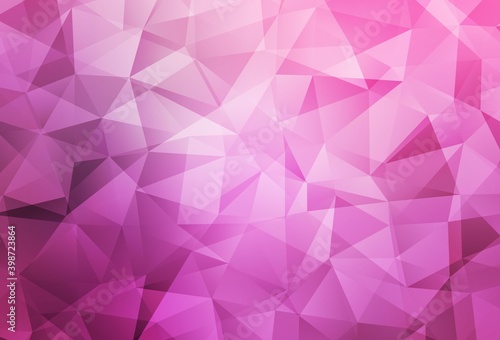 Light Pink vector gradient triangles texture.