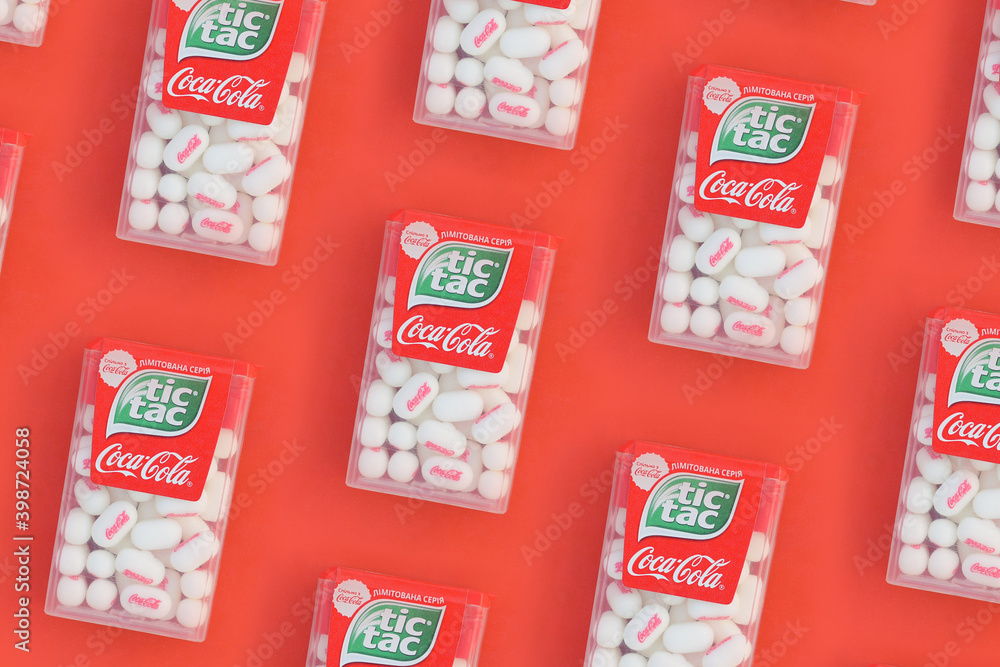 Many Tic Tac Candy packages with CocaCola taste. Tic tac is popular