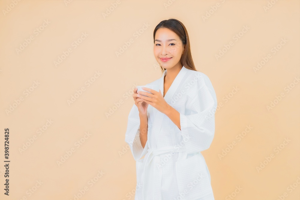 Portrait beautiful young asian woman with coffee cup Portrait beautiful young asian woman with coffee cup