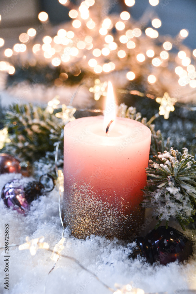 Christmas decoration with candle - Greeting Card Christmas decoration with candle - Greeting Card