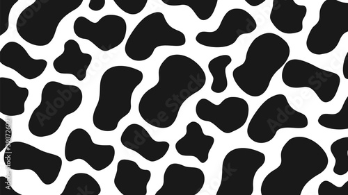 シンプルな牛柄のモノトーンテクスチャー：2021年の干支・牛の模様 -シームレスパターン