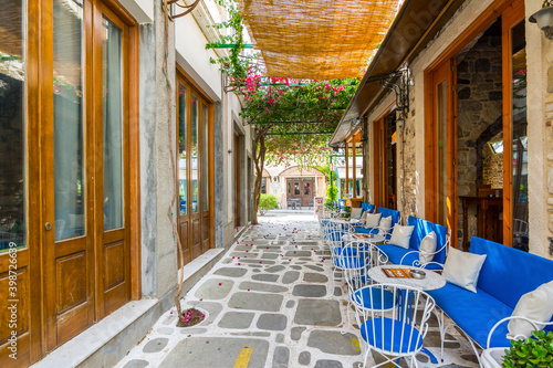 Fototapeta Naklejka Na Ścianę i Meble -  Beautiful street view in Kos Island. Kos Island is a popular tourist destination in Greece.