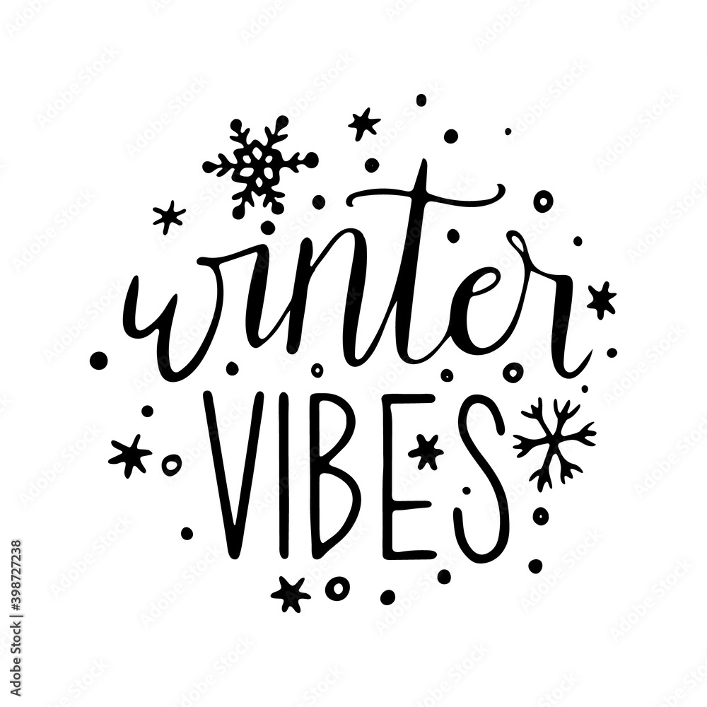 Fototapeta premium Handdrawn Christmas Lettering. Vector illustration, isolated on white
