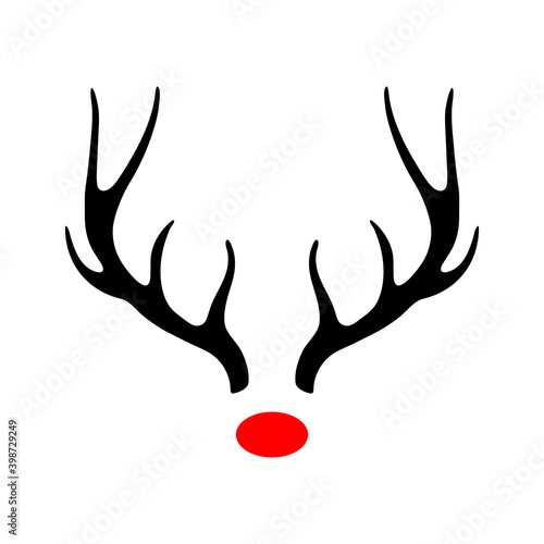 Deer antlers silhouette, Rudolph