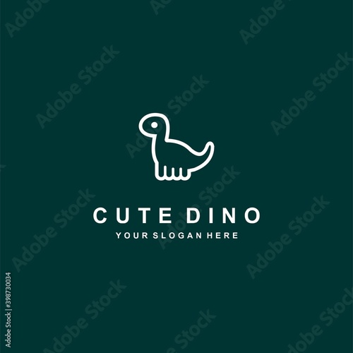 cute dino logo with simple concept