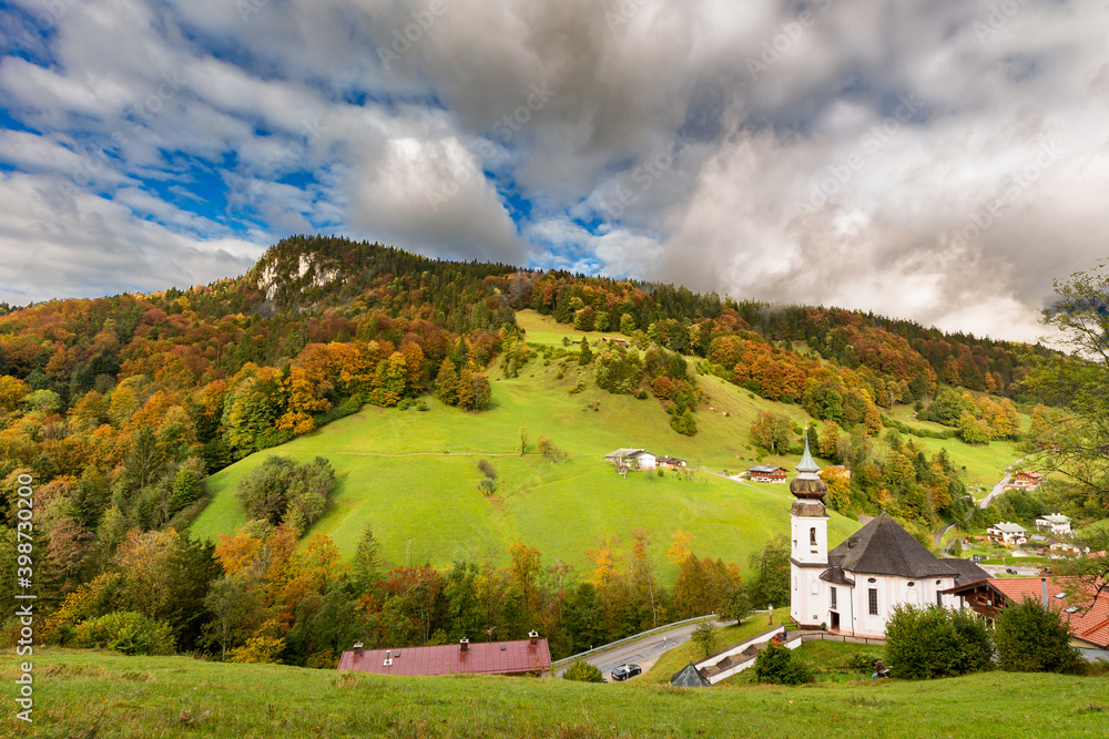 Pilgrimage church Maria Gern near Berchtesgaden in Berchtesgadener Land, Bavaria, Germany.