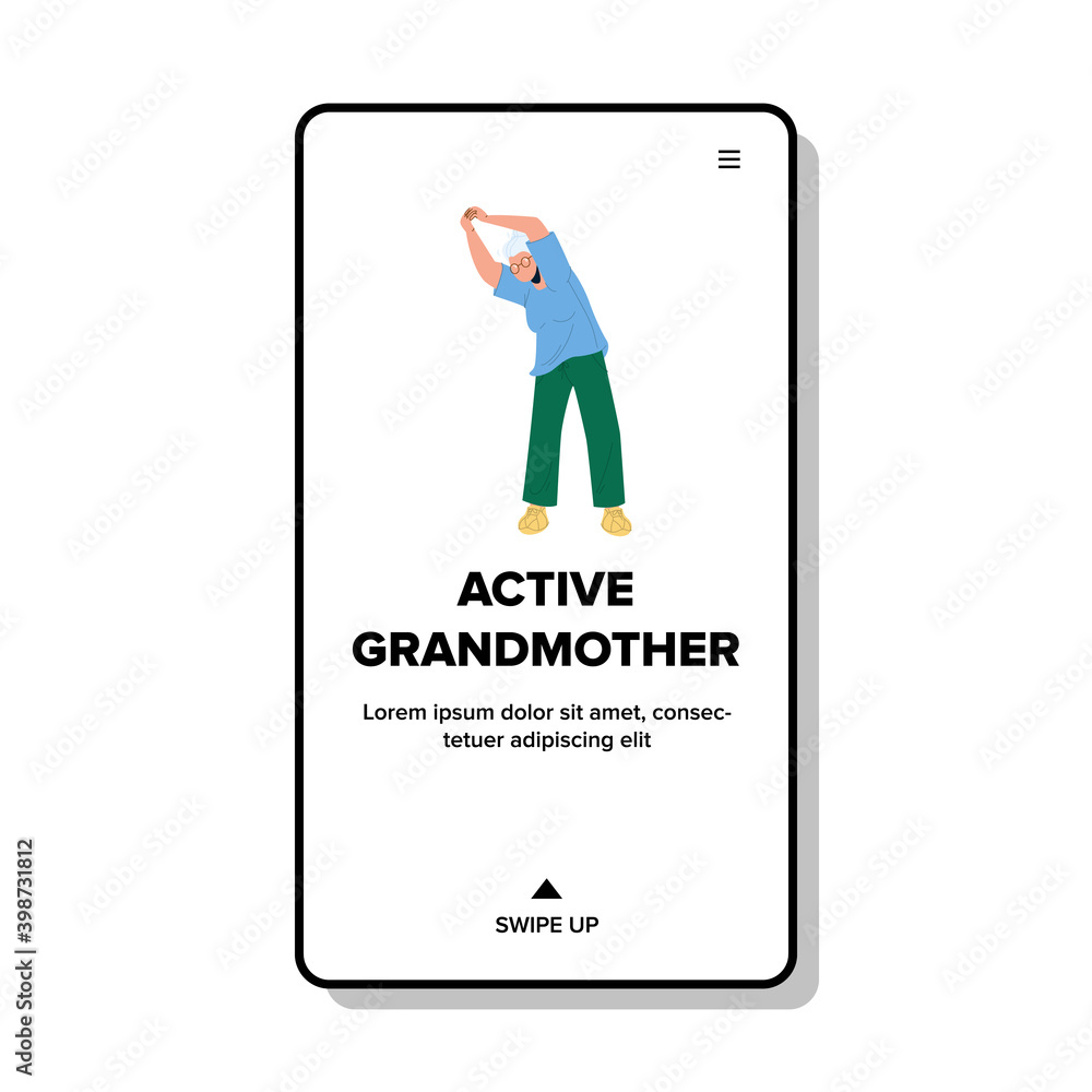 Active Grandmother Making Physical Jerks Vector illustration Active Grandmother Making Physical Jerks Vector illustration