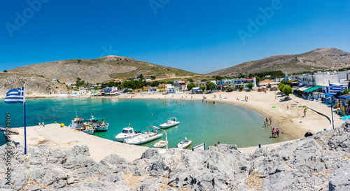 The Beach of Pserimos Island. Pserimos is small Greek Island in Aegean Sea. © nejdetduzen