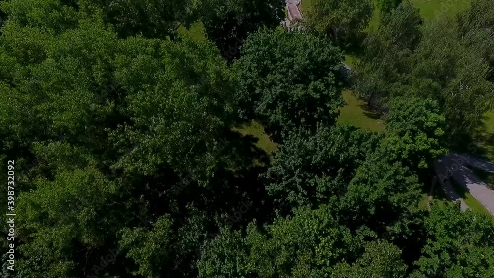 Grodno, Belarus. Aerial Bird's-eye view Of Kalozha Church in sunny day. Church of Sts. Boris and Gleb.