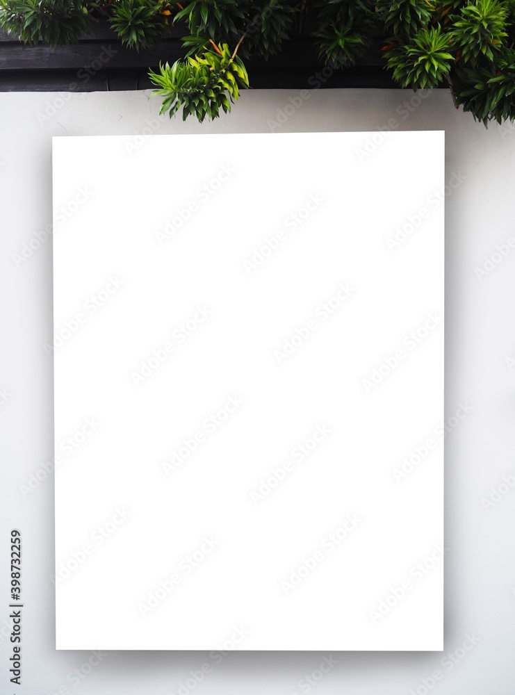 Blank frame billboard mockup on grey concrete wall background. space for text or design Blank frame billboard mockup on grey concrete wall background. space for text or design