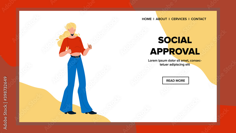 Positive Social Approval And Recognition Vector illustration Positive Social Approval And Recognition Vector illustration