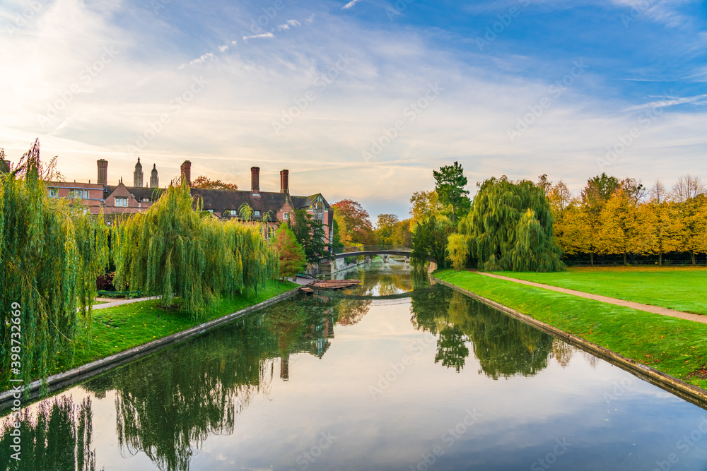 Beautiful view river Cam in Cambridge in autumn season. Great Britain Beautiful view river Cam in Cambridge in autumn season. Great Britain