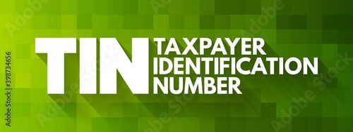 TIN - Taxpayer Identification Number acronym, concept background