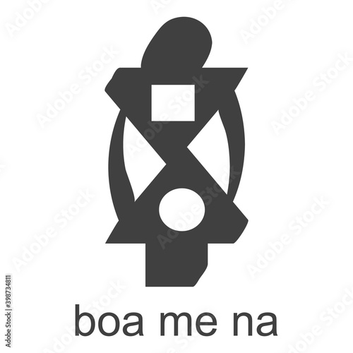vector icon with african adinkra symbol Boa Me Na Me Mmoa Wo