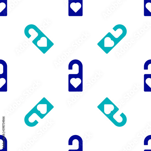 Free Download Blue Please do not disturb with heart icon isolated seamless pattern on white background. Hotel Door Hanger Tags.  Vector. - GFXLoad