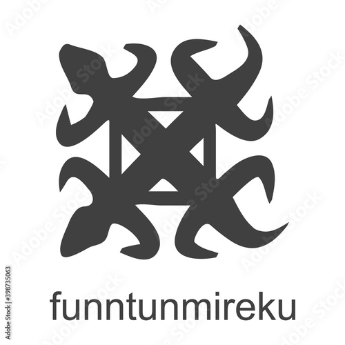 vector icon with african adinkra symbol Funtunfunefu Denkyemfunefu