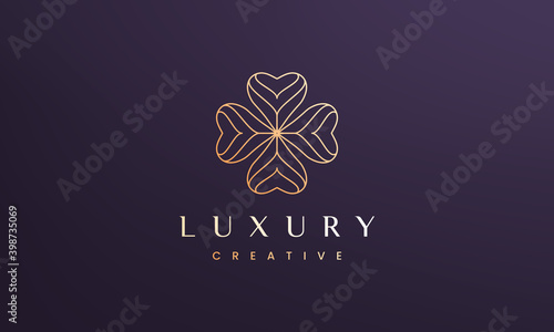 Clover leaf logo concept with minimal and modern style