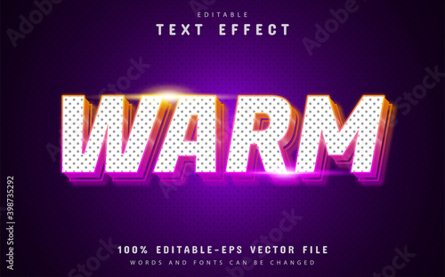 Warm text effect with dot pattern