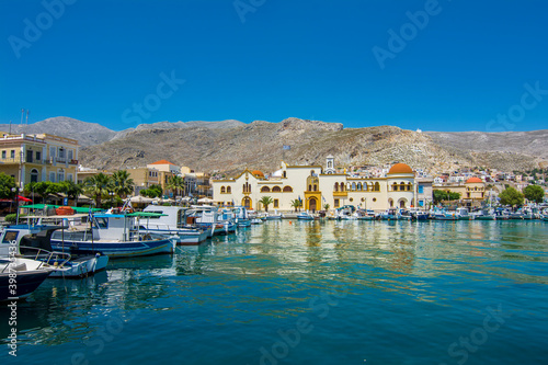 Kalymnos harbour view from sea. Kalymnos Island is populer tourist destination in Greece.  © nejdetduzen