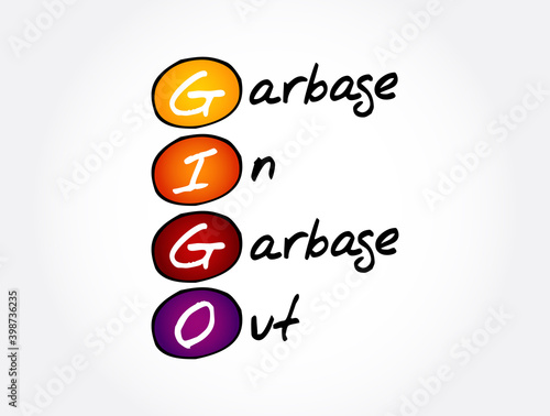 GIGO - Garbage In Garbage Out acronym, technology concept background
