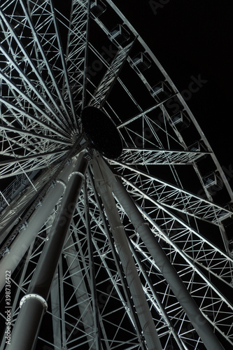 Canvas Print Ferris wheel in Miami at night.
