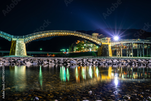 The Kintai Bridge at night in Iwakuni, Japan © Pawel Pajor