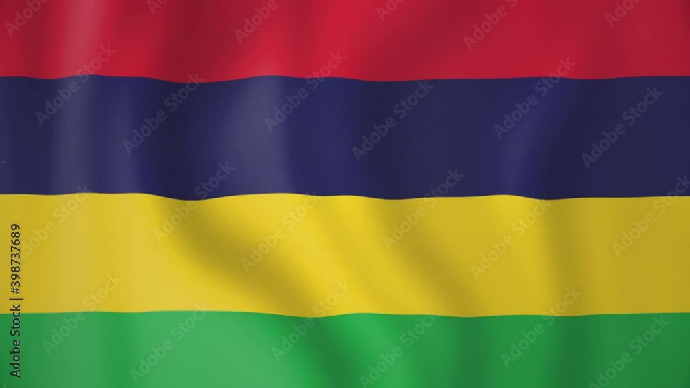 Mauritius animated flag. Seamless loop. 4K Mauritius animated flag. Seamless loop. 4K