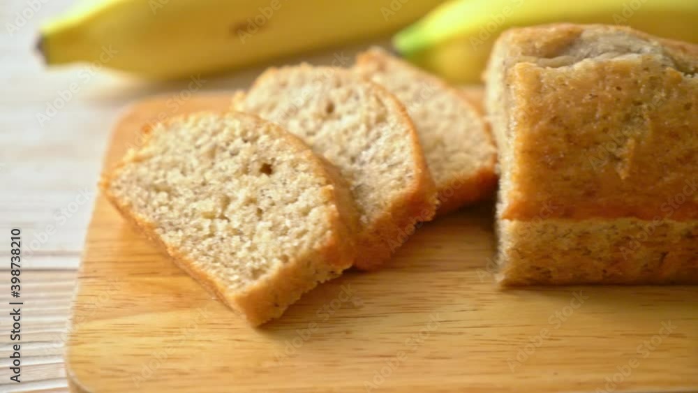 Homemade banana bread or banana cake sliced Homemade banana bread or banana cake sliced