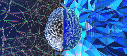 Cerebral hemispheres of brain function concept illustration