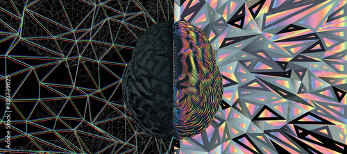 Cerebral hemispheres of brain function concept illustration