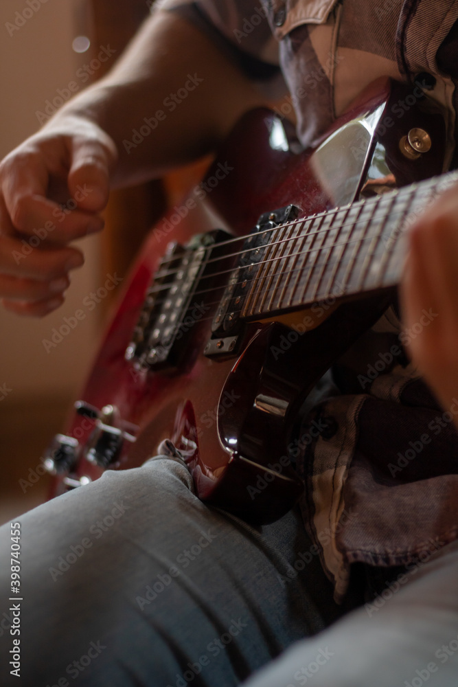 Fototapeta premium electric guitar fingerpicking