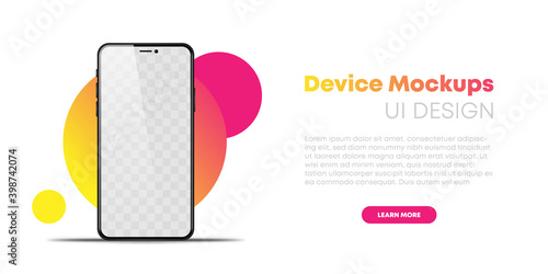 Realistic phone on blank background vector eps10. Smartphone Mockup mobile phones