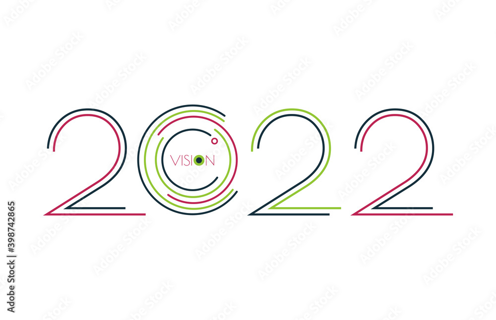 2022 vision text design. 2022 Vector illustration Isolated on white background